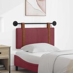 vidaXL Tête de lit suspendue Avec lumière LED Bordeaux PU antique