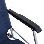 Chaise de camping pliante fauteuil de jardin pliable alu. oxford haute densité bleu marine