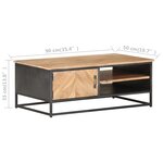 vidaXL Table basse 90x50x35 cm Bois d'acacia massif