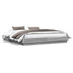vidaXL Cadre de lit avec lumières LED sonoma gris 200x200 cm