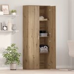 vidaXL Buffet en chêne artisanal 70x35x180 cm Bois d'ingénierie