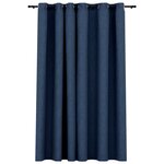 vidaXL Rideau occultant Aspect de lin avec œillets Bleu 290x245 cm