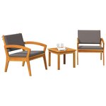 vidaXL Ensemble bistrot Marron 45 x 45 x 38cm Bois d'acacia massif