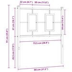 vidaXL Tête de lit de remplacement métal blanc 75 cm