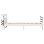 vidaXL Cadre de lit et tête de lit blanc 100x200 cm bois de pin massif