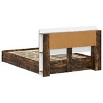 vidaXL Cadre de lit avec rangement avec tiroir Chêne fumé 135 x 190 cm