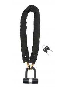 THIRARD - Chaîne acier gainé nylon Loops vélo moto barrières 0.9m noir cadenas 2 clés - THIRARD