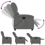 vidaXL Fauteuil de massage inclinable Gris foncé Tissu