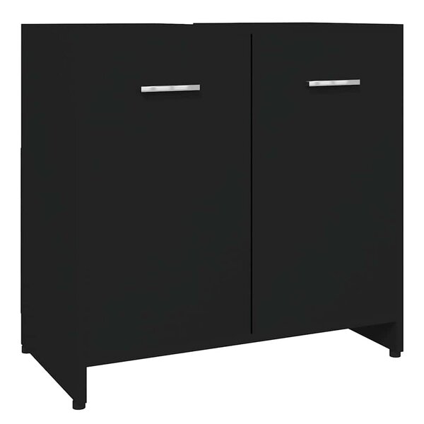 vidaXL Armoire de salle de bain noir 60x33x61 cm Bois d'ingénierie