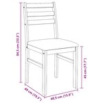 vidaXL Chaises à manger coussins 2 Pièces marron bois massif caoutchouc