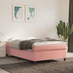 vidaXL Sommier à lattes de lit avec matelas rose 120x190 cm velours