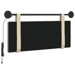vidaXL Tête de lit suspendue Avec lumière LED Crème Tissu