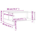 vidaXL Table basse chêne marron 80x80x36 5 cm bois d'ingénierie