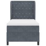 vidaXL Lit avec sommier et matelas gris foncé 90x200 cm en velours