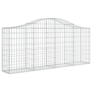 vidaXL Panier de gabions arqué 200x30x80/100 cm Fer galvanisé