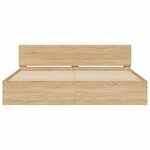 vidaXL Cadre de lit avec tête de lit et LED chêne sonoma 200x200 cm