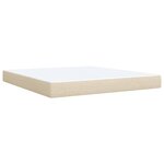 vidaXL Sommier à lattes de lit avec matelas Crème 180x200 cm Tissu