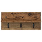 vidaXL Porte-manteau mural avec étagère Montage mural Bois ancien 40 x 10.5 x 18 cm