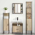 vidaXL Ensemble de mobilier de salle de bain 4 Pièces Chêne sonoma