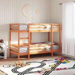 vidaXL Lit superposé sans matelas cire marron 80x200 cm pin massif