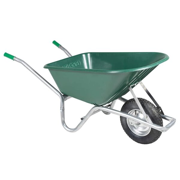 vidaXL Brouette vert 90 L 150 kg acier galvanisé et plastique