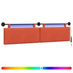 vidaXL Tête de lit suspendue Rouge orange Tissu en velours côtelé
