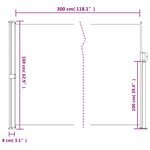 vidaXL Auvent latéral rétractable crème 160x300 cm