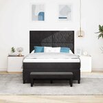 vidaXL Lit box spring avec matelas et banc noir 140x200 cm en velours