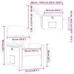 vidaXL Fauteuil inclinable électrique Taupe Tissu