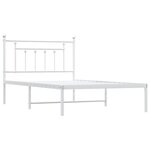 vidaXL Cadre de lit métal sans matelas et tête de lit blanc 107x203 cm