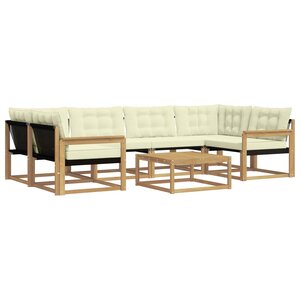 vidaXL Ensemble de canapés d'extérieur 7 pc Blanc et crème
