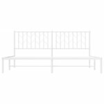 vidaXL Cadre de lit métal avec tête de lit blanc 183x213 cm