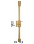 THIRARD - Serrure en applique Targa A2P* à tirage pour porte d'entrée  gauche  3 pts  Transit2 Ø 23mm  axe 45mm  or  4 clés