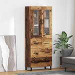 vidaXL Haut Armoire 2 Pièces Bois Ancien Bois Aggloméré et Verre
