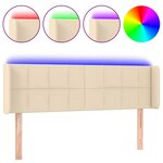 vidaXL Tête de lit à LED Crème 147x16x78/88 cm Tissu