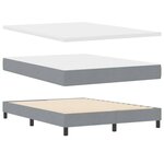 vidaXL Lit à ressorts avec matelas Gris clair 140 x 190 cm tissu