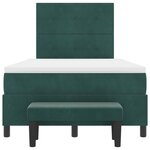 vidaXL Lit à ressort avec matelas & banc vert foncé 120x190 cm velours