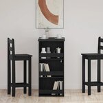 vidaXL Table de bar avec étagère de rangement chêne noir