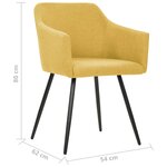 vidaXL Chaises à manger lot de 4 jaune tissu