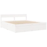 vidaXL Lit avec tiroirs et matelas blanc 200x200 cm bois massif de pin
