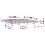 vidaXL Lit de palette sans matelas gris 200x200 cm bois massif