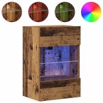 vidaXL Meubles muraux avec lumières LED pour TV 2 Pièces vieux bois 40x30x60 5cm