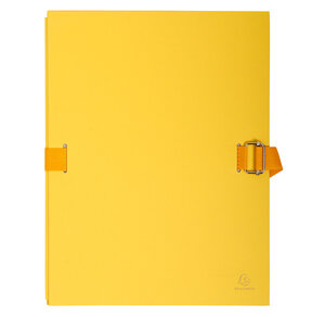 Chemise Pap.toilé sangle + Rabat Jaune EXACOMPTA