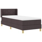 vidaXL Lit à ressorts avec matelas Marron foncé 200 x 80 cm Polyester