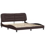 vidaXL Cadre de lit avec LED sans matelas Hvar marron foncé 180x200cm tissu