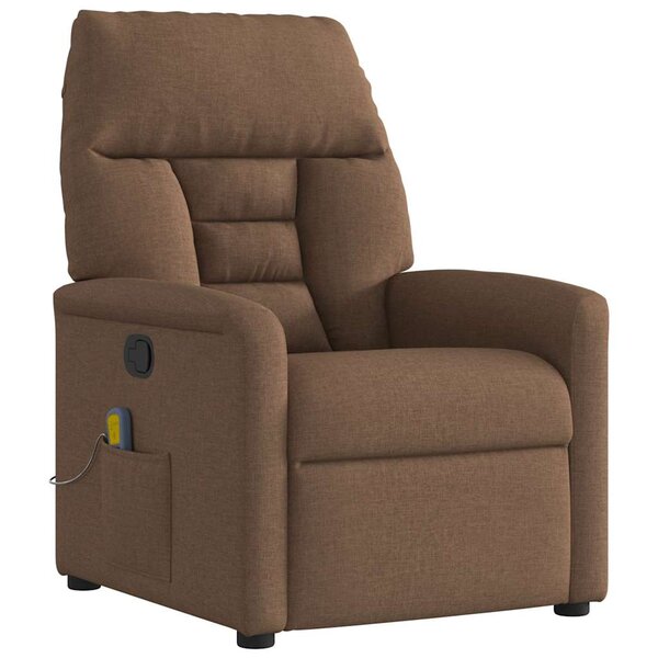 vidaXL Fauteuil de massage inclinable Marron Tissu