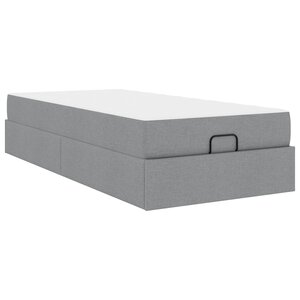 vidaXL Cadre de lit avec matelas avec matelas 2 Pièces Gris clair tissu
