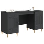 vidaXL Bureau avec étagère Noir 142 5 x 50 x 75 cm Bois d'ingénierie