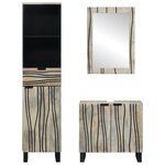 vidaXL Ensemble de mobilier de salle de bain avec tiroir 3 Pièces Blanc