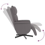 vidaXL Fauteuil inclinable avec repose-pieds gris similicuir